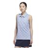 adidas Ladies Ultimate365 Printed Climacool Sleeveless Polo Shirt Crystal Sky
