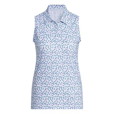 adidas Ladies Ultimate365 Printed Climacool Sleeveless Polo Shirt Crystal Sky