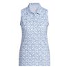 adidas Ladies Ultimate365 Printed Climacool Sleeveless Polo Shirt Crystal Sky