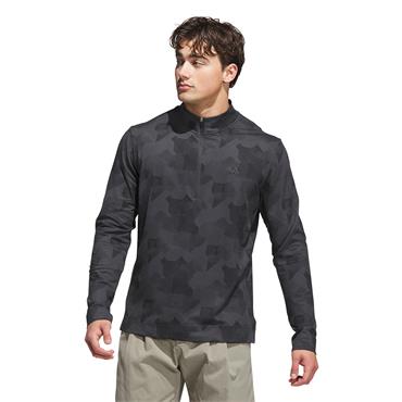 adidas Gents Go-To Printed Quarter-Zip Sweatshirt Black