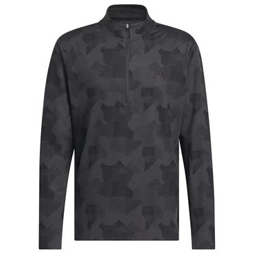 adidas Gents Go-To Printed Quarter-Zip Sweatshirt Black