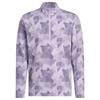 adidas Gents Go-To Printed Quarter-Zip Sweatshirt Powder Plum