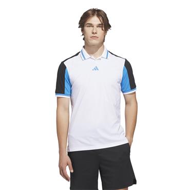 adidas Gents Beyond Vent TwistKnit Polo Shirt White - Black
