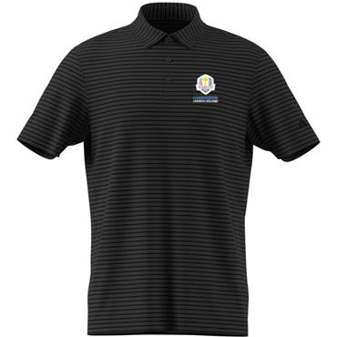 adidas Gents Ryder Cup 2027 Short Sleeve Polo Shirt Carbon- Black