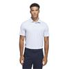 adidas Gents Performance Textured Polo Shirt White - Crystal Sky