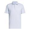 adidas Gents Performance Textured Polo Shirt White - Crystal Sky