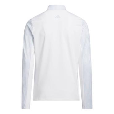 adidas Girls Long Sleeve 1/4 Zip Mock Polo Shirt White