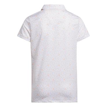 adidas Girls Short Sleeve Print Polo Shirt White