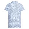 adidas Girls Short Sleeve Print Polo Shirt Crystal Sky