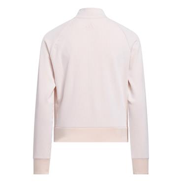 adidas Girls Textured 1/4 Zip Top Pink