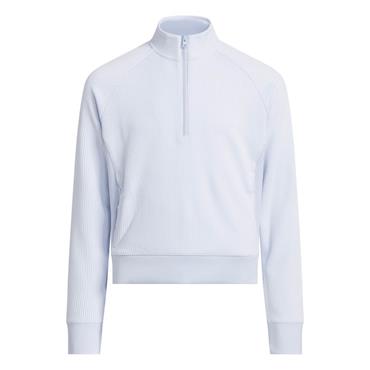 adidas Girls Textured 1/4 Zip Top Crystal Sky