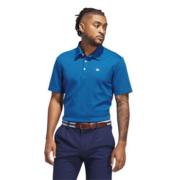 adidas Golf Originals Gents Stripe Pique Polo Shirt Bluebird - Night Indigo
