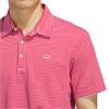 adidas Golf Originals Gents Stripe Pique Polo Shirt Bliss Lilac - Better Scarlet