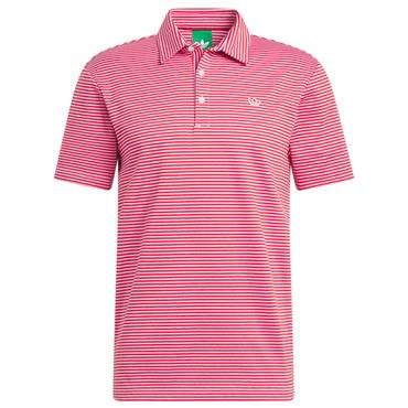 adidas Golf Originals Gents Stripe Pique Polo Shirt Bliss Lilac - Better Scarlet