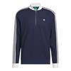adidas Golf Originals Gents 3-Stripes ¼ Zip Sweatshirt Night Indigo - Chalk White