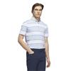 adidas Gents Ultimate365+ Jumbo Stripe CLIMACOOL Polo Shirt Crystal Sky - White