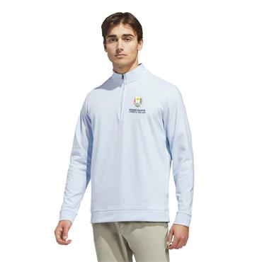 adidas Gents Ultimate365 Classic ¼ Zip Ryder Cup 2027 Sweatshirt Crystal Sky