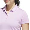 adidas Ladies Ultimate 365 Solid Performace Short Sleeve Polo Shirt Clear Lilac