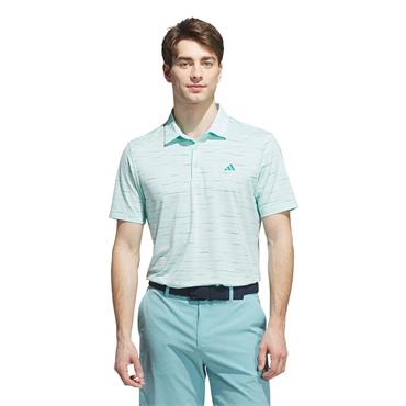 adidas Gents Ultimate365 Mesh Glimmer Print Polo Shirt Semi Flash Aqua