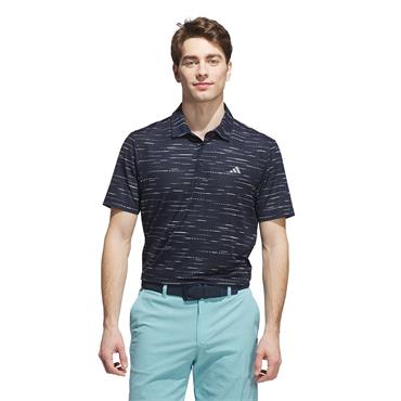 adidas Gents Ultimate365 Mesh Glimmer Print Polo Shirt Collegiate Navy
