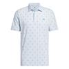 adidas Gents Ultimate365 Essence Print Polo Shirt Crystal Sky