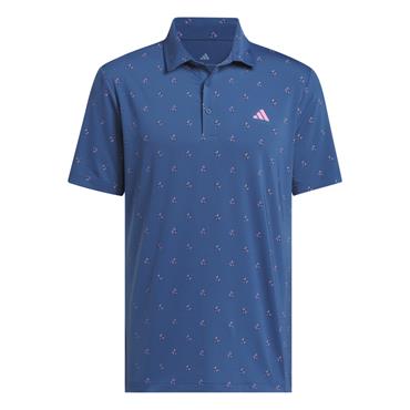 adidas Gents Ultimate365 Essence Print Polo Shirt Dusky Petrol