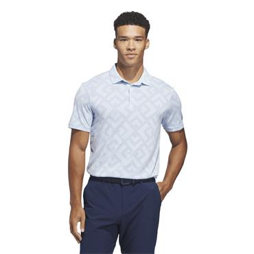 adidas Gents Ultimate365 Jacquard Polo Shirt Crystal Sky - Lucid Ray Blue