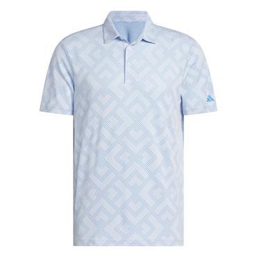 adidas Gents Ultimate365 Jacquard Polo Shirt Crystal Sky - Lucid Ray Blue