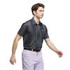 adidas Gents Ultimate365 Mesh Radiant Print Polo Shirt Grey Six - Black