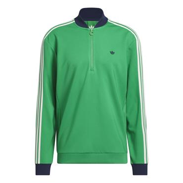 adidas Golf Originals Gents 3-Stripes ¼ Zip Sweatshirt Green - Night Indigo