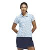 adidas Ladies Ultimate 365 Jacquard Climacool Short Sleeve Polo Shirt Crystal Sky