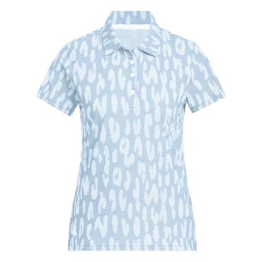 adidas Ladies Ultimate 365 Jacquard Climacool Short Sleeve Polo Shirt Crystal Sky
