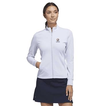 adidas Ladies Performance Textured Full Zip Ryder Cup 2027 Jacket Crystal Sky