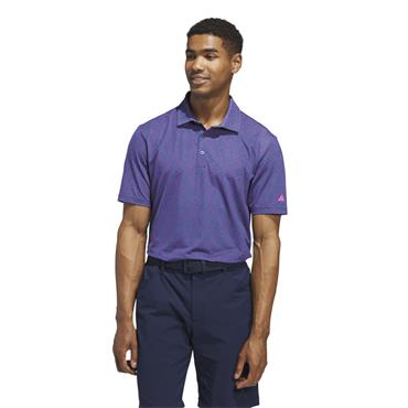 adidas Gents Ultimate365 Mesh Tango Print Polo Shirt Dusky Petrol - Lucid Pink