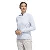 adidas Ladies Ultimate 365 Solid 1/4 Zip Mock Neck Polo Shirt Crystal Sky