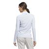 adidas Ladies Ultimate 365 Solid 1/4 Zip Mock Neck Polo Shirt Crystal Sky