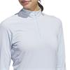 adidas Ladies Ultimate 365 Solid 1/4 Zip Mock Neck Polo Shirt Crystal Sky