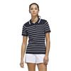 adidas Ladies Ultimate 365 Short Sleeve Stripe Knit Polo Shirt Collegiate Navy
