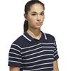 adidas Ladies Ultimate 365 Short Sleeve Stripe Knit Polo Shirt Collegiate Navy