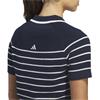 adidas Ladies Ultimate 365 Short Sleeve Stripe Knit Polo Shirt Collegiate Navy