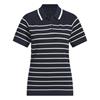 adidas Ladies Ultimate 365 Short Sleeve Stripe Knit Polo Shirt Collegiate Navy