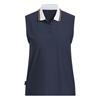 adidas Ladies Beyond The Course Twistknit Sleeveless Polo Shirt Collegiate Navy - Dusky Orange