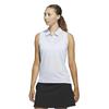 adidas Ladies Ottoman Solid Sleeveless Polo Shirt Crystal Sky