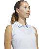 adidas Ladies Ottoman Solid Sleeveless Polo Shirt Crystal Sky