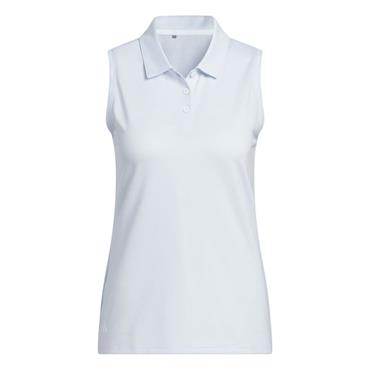 adidas Ladies Ottoman Solid Sleeveless Polo Shirt Crystal Sky