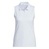 adidas Ladies Ottoman Solid Sleeveless Polo Shirt Crystal Sky