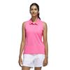 adidas Ladies Ottoman Solid Sleeveless Polo Shirt Lucid Pink