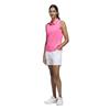 adidas Ladies Ottoman Solid Sleeveless Polo Shirt Lucid Pink