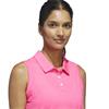 adidas Ladies Ottoman Solid Sleeveless Polo Shirt Lucid Pink