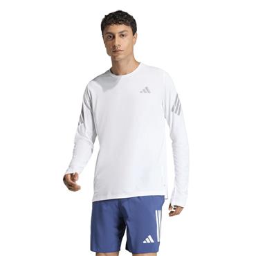 adidas Gents Iconic Running Long Sleeve Top White